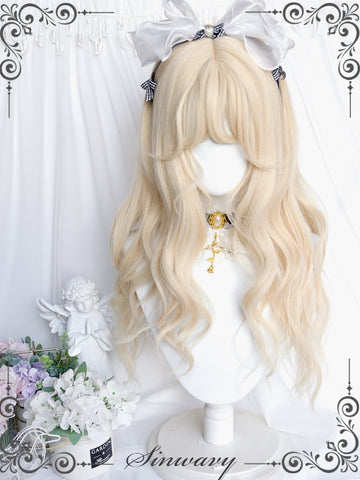 Platinum Blonde Woolen Curly Short Wig with Big Waves