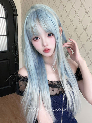 Blue gentle headband wig