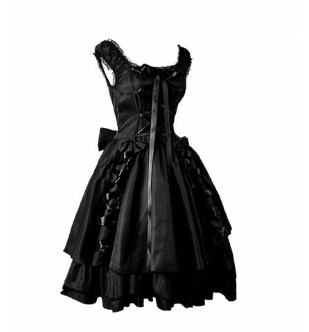 European and American dark gothic retro dress