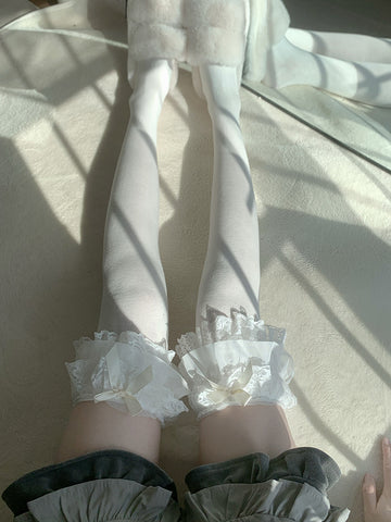 Lolita lace white jk knee socks