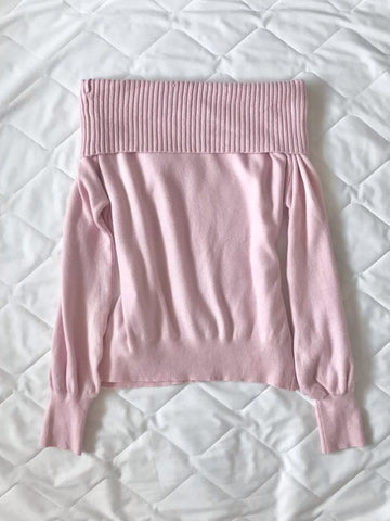 Original pink one-shoulder sweater