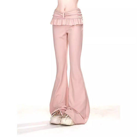 Slim fit hot girl's flared pants with earrings for women in spring and autumn