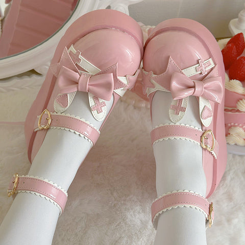 Original lolita platform shoes round head Japanese sweet