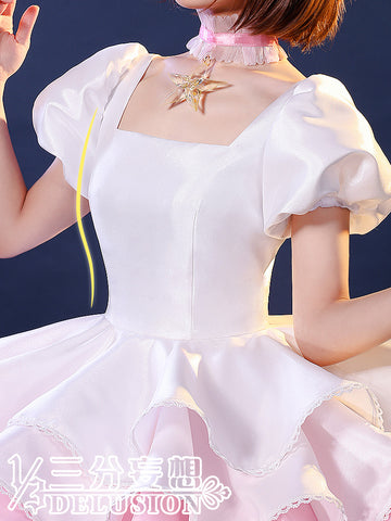 [ Cardcaptor Sakura ]  Cos Suit Pink and White Battle Suit Cosplay