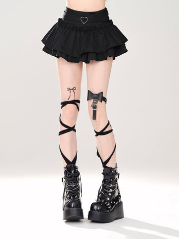 kellykitty Shibuya black skirt women's A-line summer tutu skirt