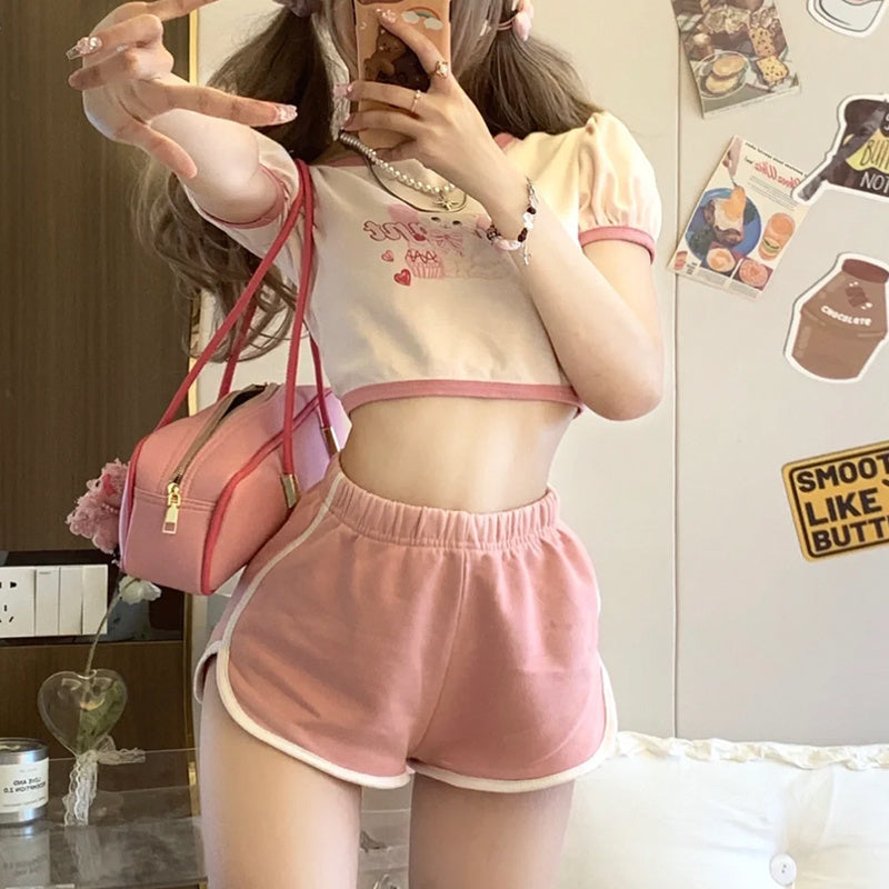 Pure Lust Hot Girl Pink Sports Shorts Thin Section Outer Wear Home Casual Hot Pants Super Shorts - Jam Garden