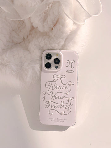 Cute girly sweet pink bow phone case