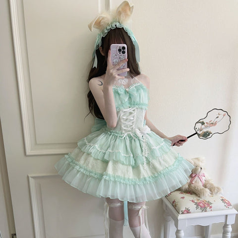 Original design new Lolita dress halter neck dress