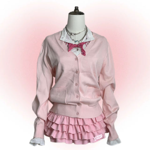 Y2K super cute pink heavy industry cake skirt