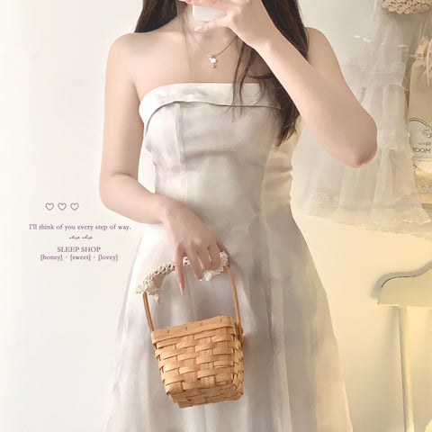 Sleepingdoll POSHEPOSE Retro Lapel Sling Waist Dress