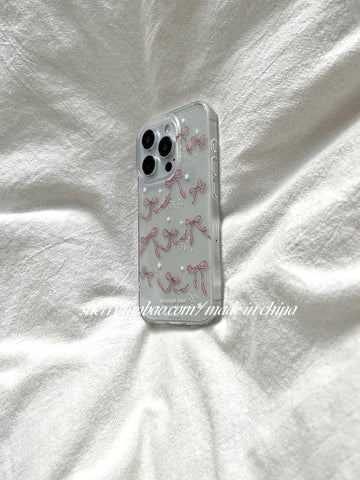 Gentle temperament glitter bow mobile phone case