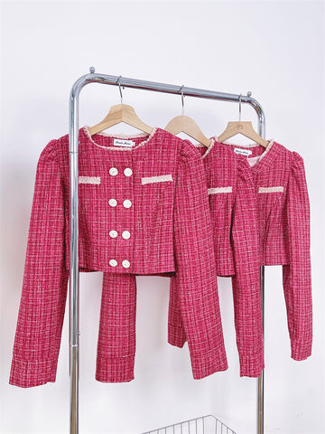 Original Design Barbie Pink Sweet Waffle Style Suspender Skirt