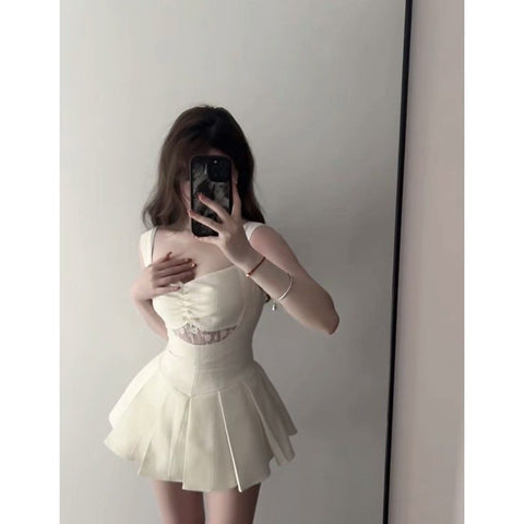 Temperament lace patchwork Chanel style dress