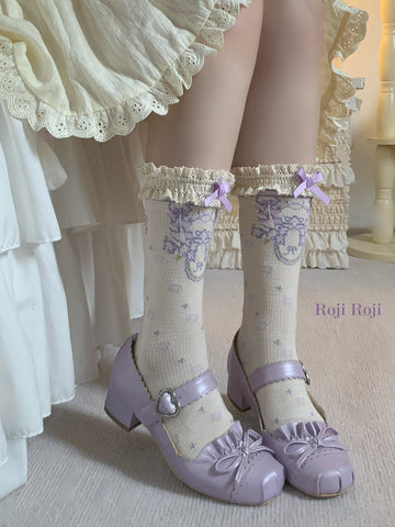 roji four-petal lace Lolita socks