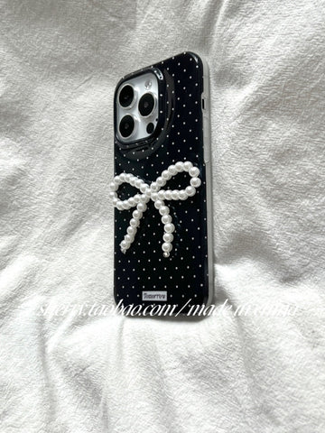 Gentle black polka dot mobile phone case