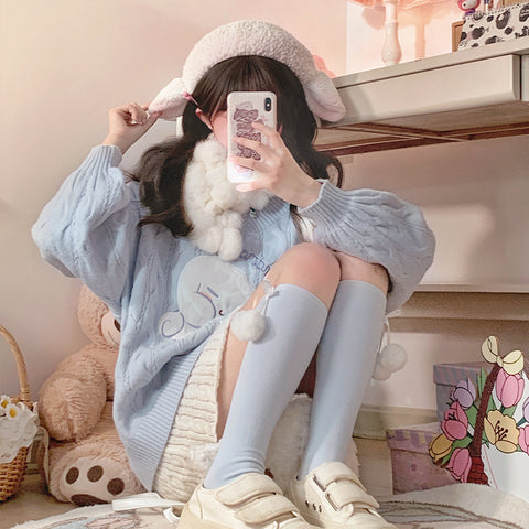 Lolita Sanrio Soft Waxy Sweater Women's Winter Sweater Top