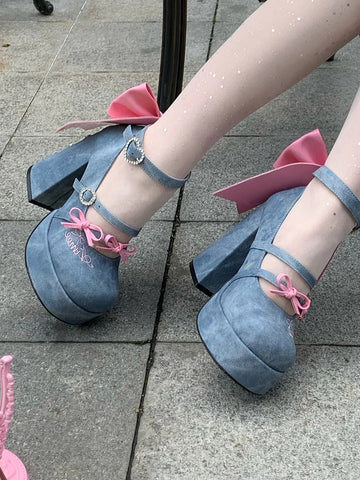 【Barbie girl】Barbie hot girl denim high heels