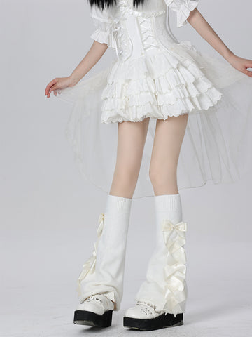 Original sweet lolita Japanese style bow wide leg socks