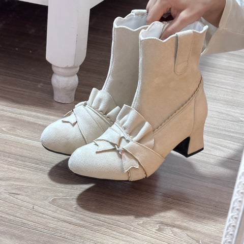 Original autumn and winter retro elegant lolita boots