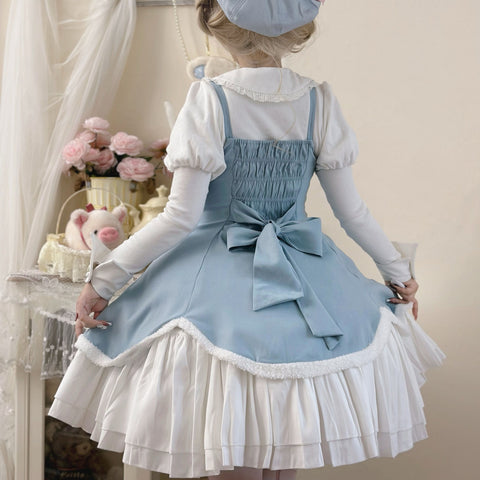 Winter Fairy Tale Lolita Suspender Dress Long Sleeve Inner Wear Set