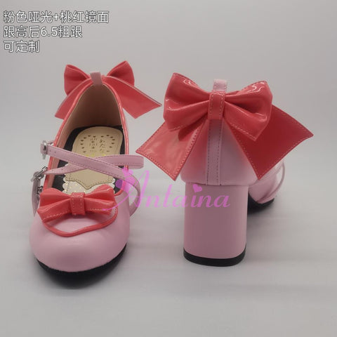 Cute and sweet Japanese Lolita cross-strap bow shoes