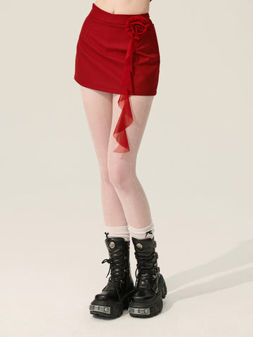 Dollybaby Red skirt women's summer design skirt