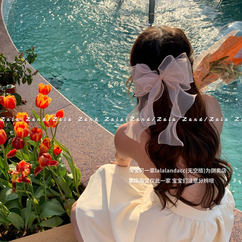 Spring bow colorful multi-layered hairpins