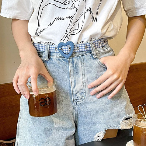 Love Cloth Belt Decoration Jeans Sweet Summer Student New All-Match Fashion Korean Belt - Jam Garden