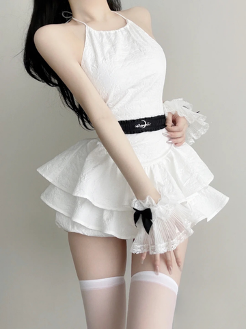 Mori Pure Desire Waistcoat Halter Neck Halter Dress Summer Fashion Niche Fluffy Princess Skirt - Jam Garden