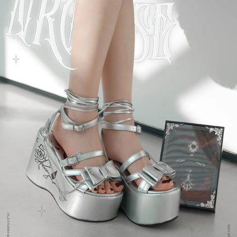 Moon Night Rose Abby thick-soled hot girl subculture y2k gothic sandals