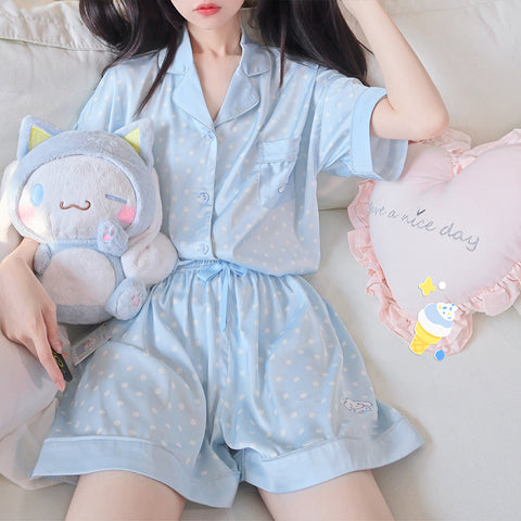 Cute big eared dog pajamas for women in summer