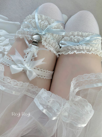 Roji Love Catcher Lolita Over-the-Knee Socks with Lace