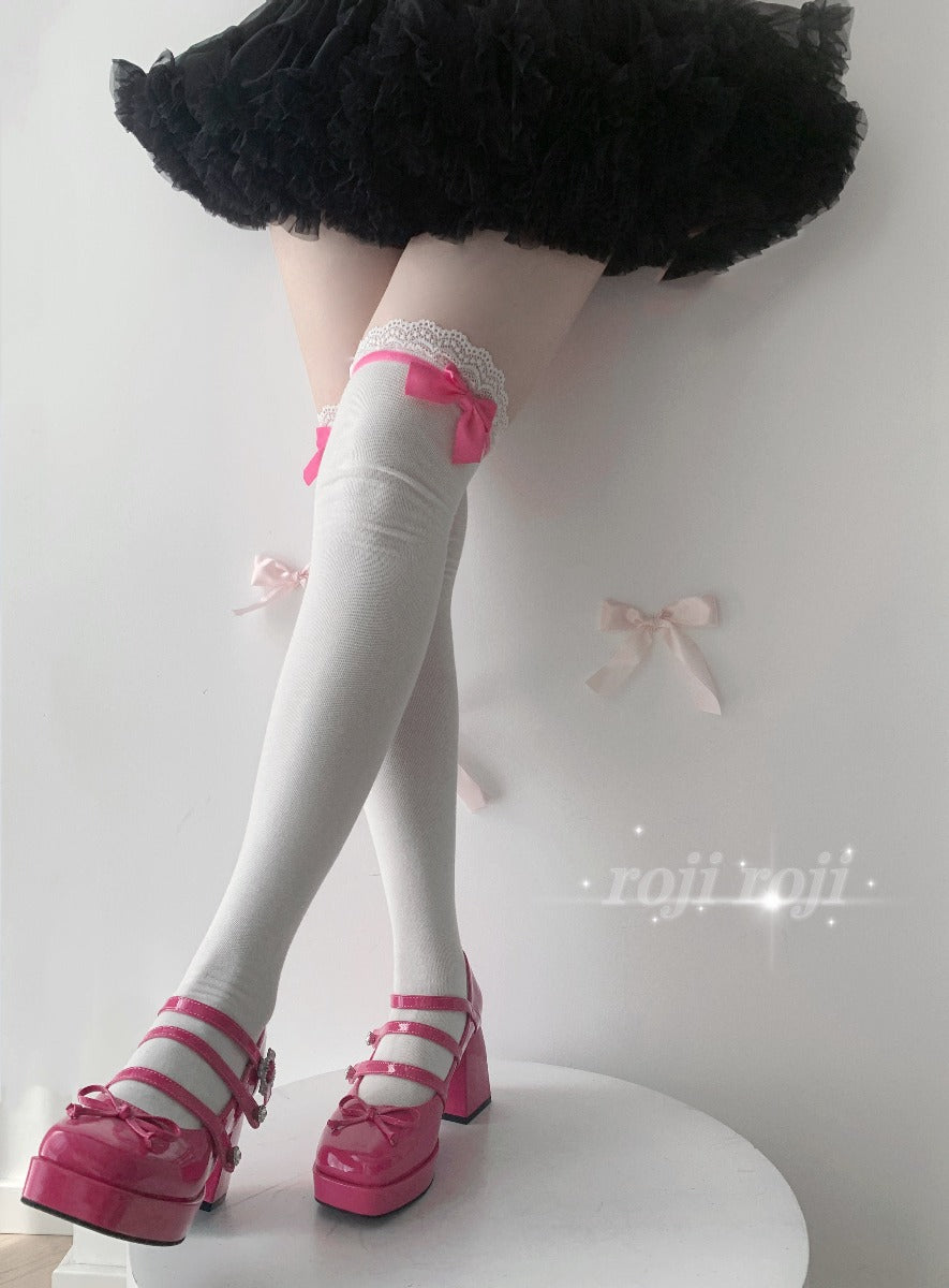 Lolita Socks Bow Knot Socks Lolita Lace Socks Sweet - Jam Garden