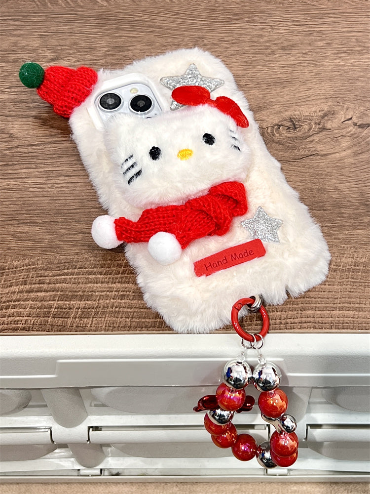 Autumn And Winter Plush Hellokitty Cat Chain Christmas&New Year Mobile Phone Case