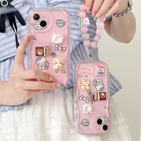 Cute Pink Kitty Hello Kitty Apple Mobile Phone Case All-Inclusive XSR Set - Jam Garden