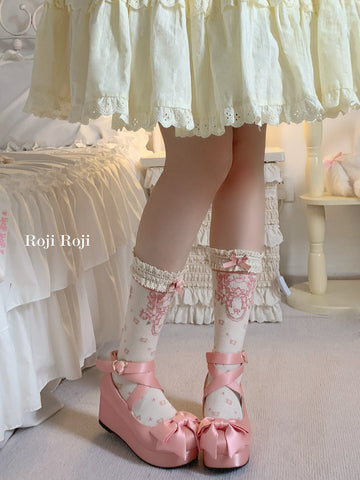 roji four-petal lace Lolita socks