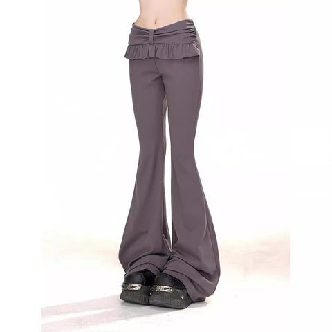 Slim fit hot girl's flared pants with earrings for women in spring and autumn