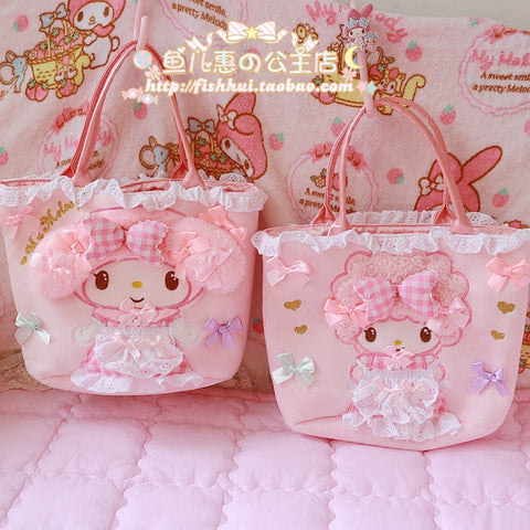 My Melody Small Handbag Bow Lace Pink