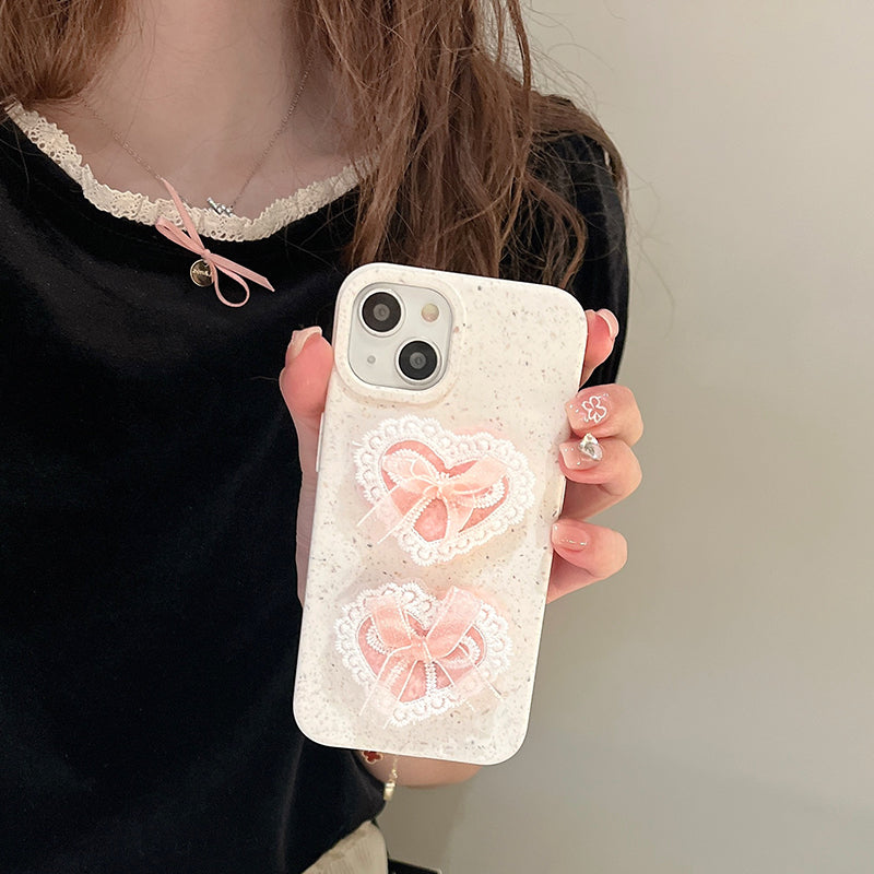 Girly Love Lace Bow Silicone Phone Case - Jam Garden