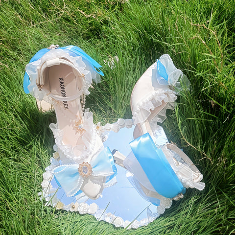 Original bride high heels lolita pink blue