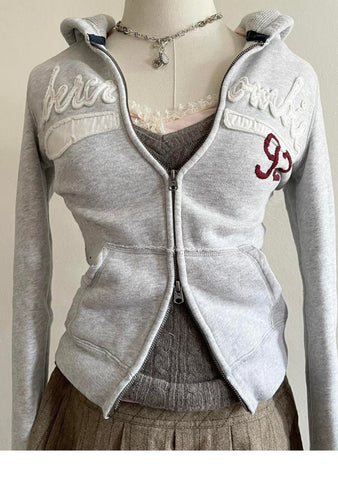 Original grey letter print hoodie