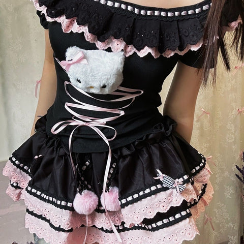 Handmade Sweet and Spicy Black Pink Set