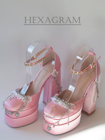 Original lolita handmade Shibuya y2k high heels