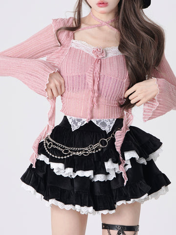 Dollybaby Ballet spring black corduroy skirt