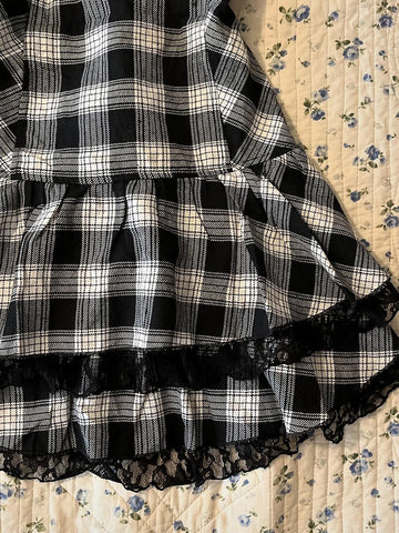 Original Black Plaid Dress Vintage