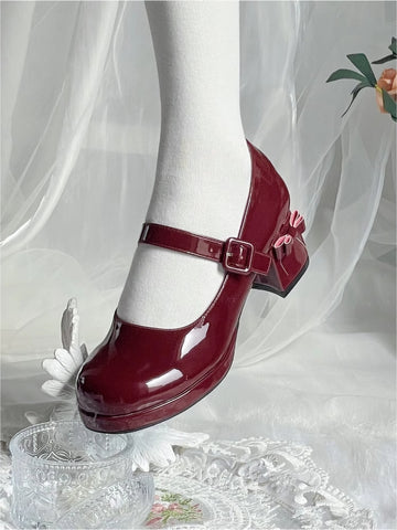 Girls Lolita original high heels round toe