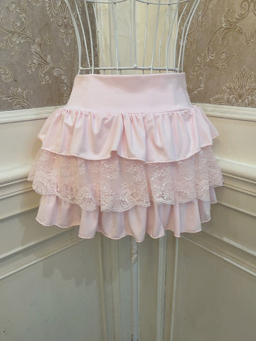 Sweet Princess Bow Heart Cake Lace Skirt