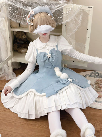 Winter Fairy Tale Lolita Suspender Dress Long Sleeve Inner Wear Set