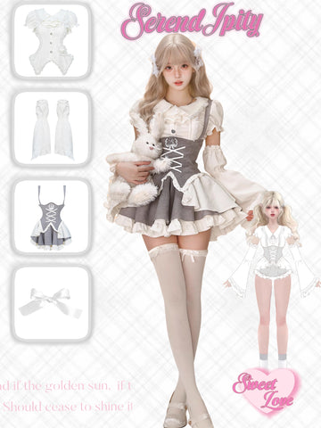 Moonlight puppet top + overalls skirt