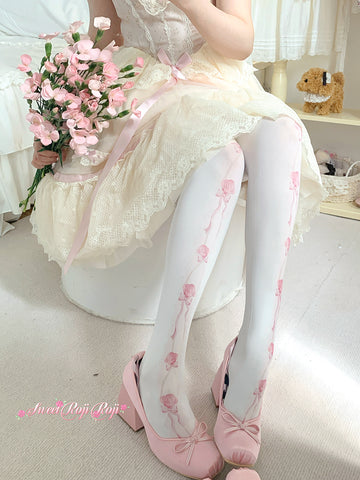 roji rose flower Lolita socks for women